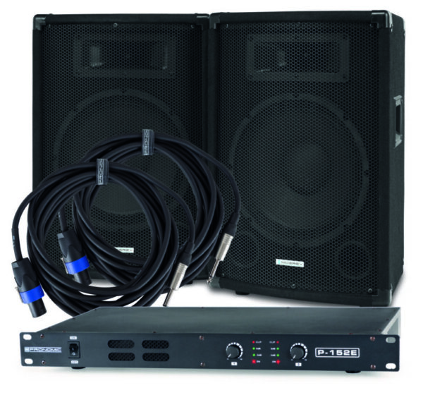 McGrey PA Set DJ-01, 2x 10" Box, 1x Endstufe, 2x Kabel, 200W RMS