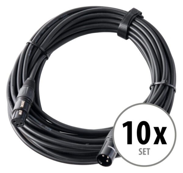 Pronomic Stage XFXM-10 Mikrofonkabel XLR 10 m Schwarz 10er Set