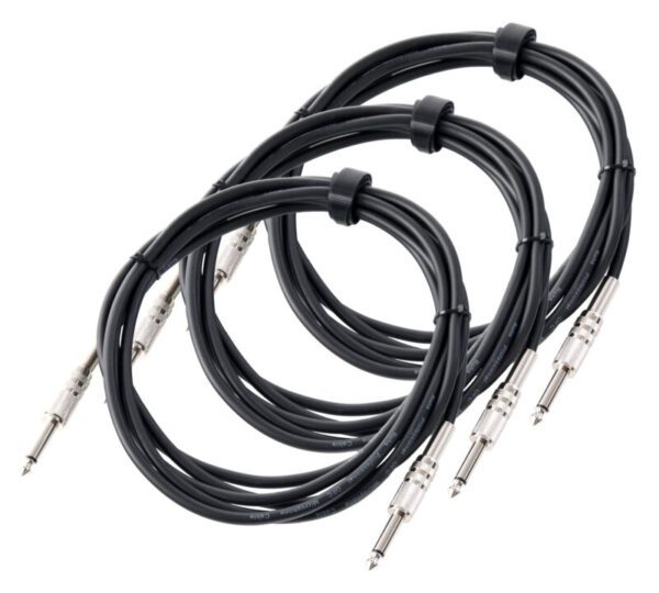 Pronomic Instrumentenkabel 3m Klinke schw. 3x Set
