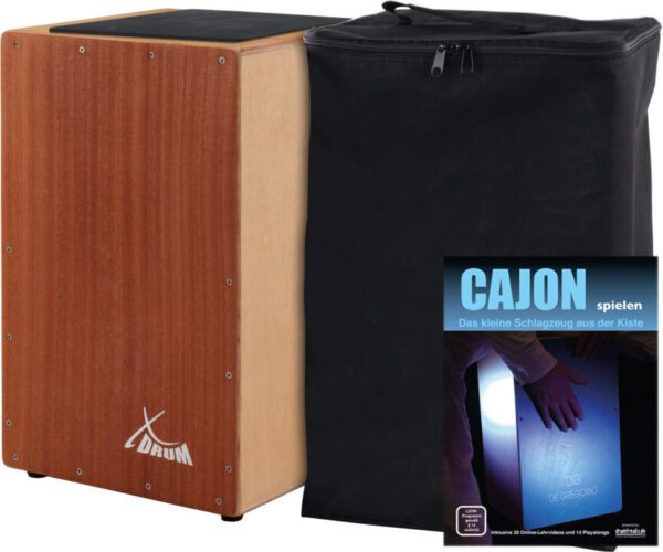 XDrum Cajon Primero Sapeli inkl. Cajonschule und Tasche