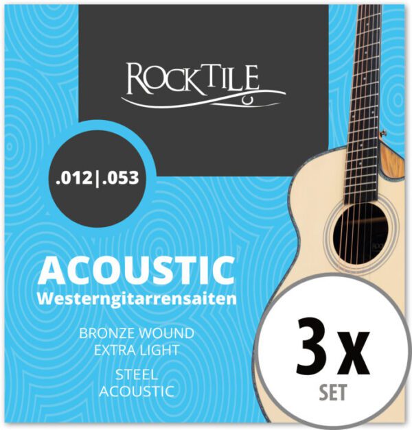 Rocktile Saiten für Westerngitarre Light 3er Pack