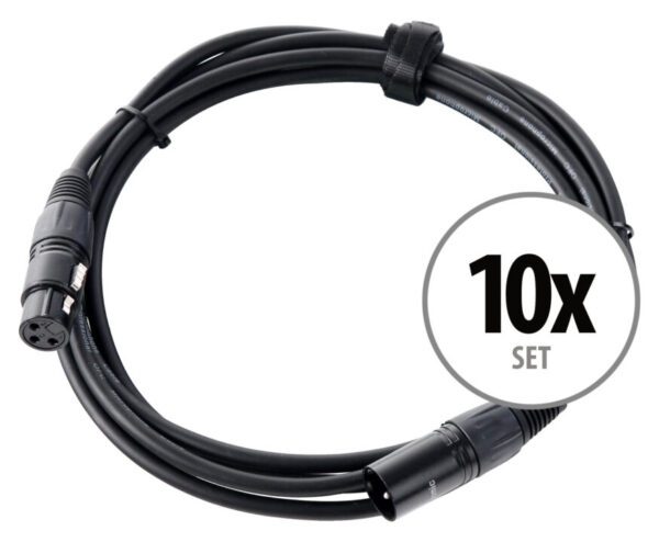 Pronomic Stage XFXM-2.5 Mikrofonkabel XLR 2,5 m Schwarz 10er Set