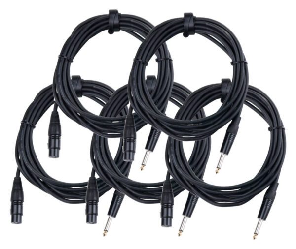 Pronomic Stage XFJ-5 Mikrofonkabel XLR/Klinke 5 m Schwarz 5er Set