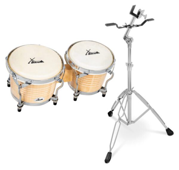 XDrum Bongos Pro Natur Set inkl. Ständer