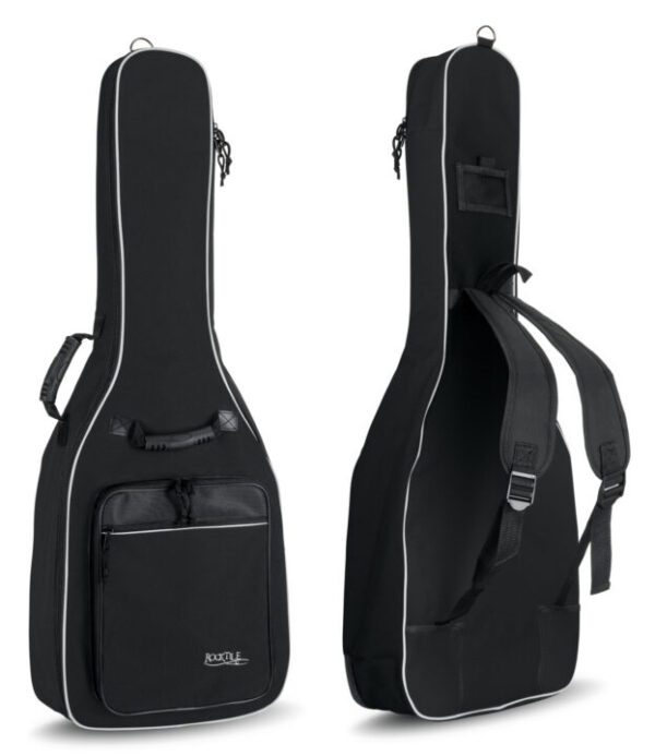 Rocktile Klassik-Gitarrentasche - gepolstert mit Rucksackgarnitur Schwarz