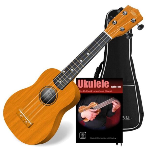 Classic Cantabile US-100 NAT Sopran-Ukulele Natur Set inkl. Tasche + Lernheft