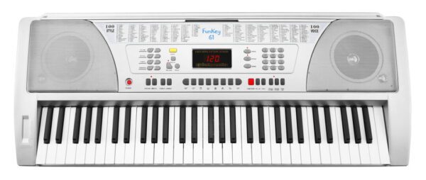 FunKey 61 SL Keyboard inkl. Netzteil und Notenhalter Silber