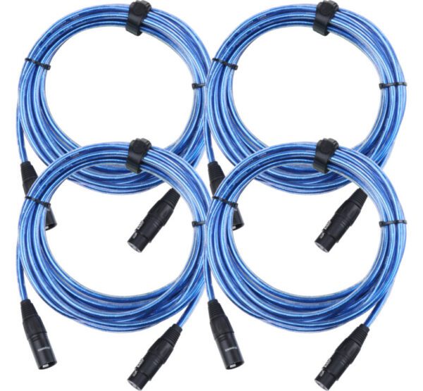 Pronomic Stage XFXM-Blue-5 Mikrofonkabel XLR 5 m Metallic Blue 4x Set