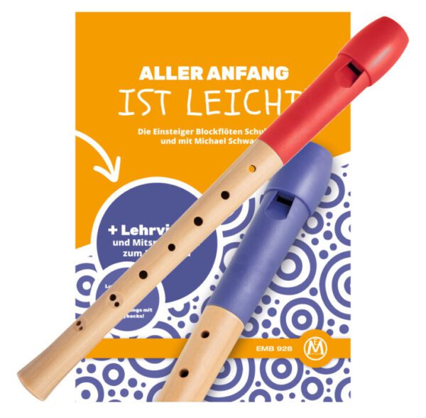 Classic Cantabile Pivella Blockflöte barock rot Set inkl. Flötenschule ...