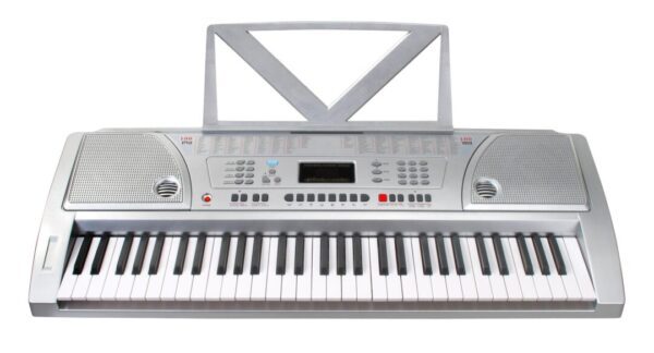 Kirstein Fun Keyboard 61 Tasten inkl. Netzteil und Notenhalter Silber