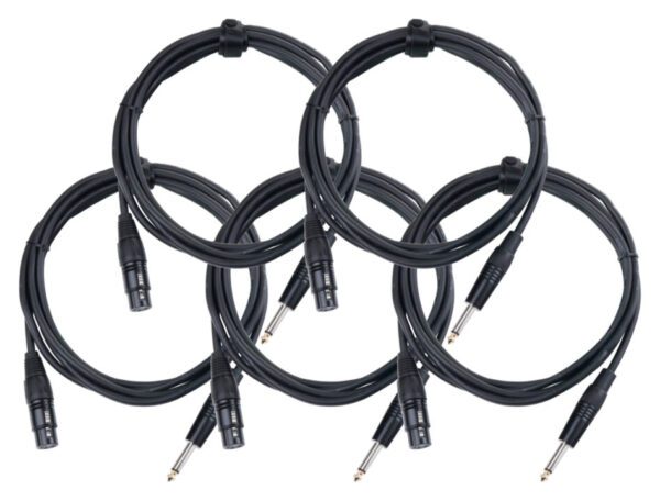Pronomic Stage XFJ-2.5 Mikrofonkabel XLR/Klinke 2,5 m Schwarz 5er Set