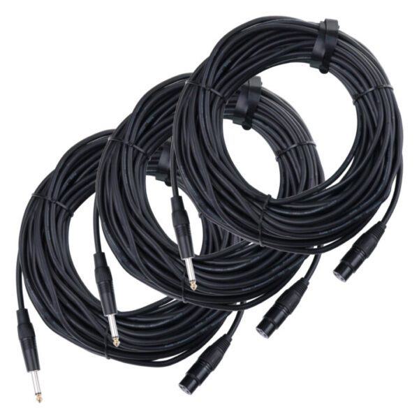 Pronomic Stage XFJ-20 Mikrofonkabel XLR/Klinke 20 m Schwarz 3er Set